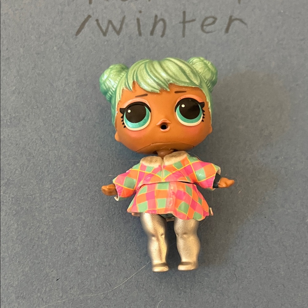 Colorful Plaid LOL Doll with Green Hair